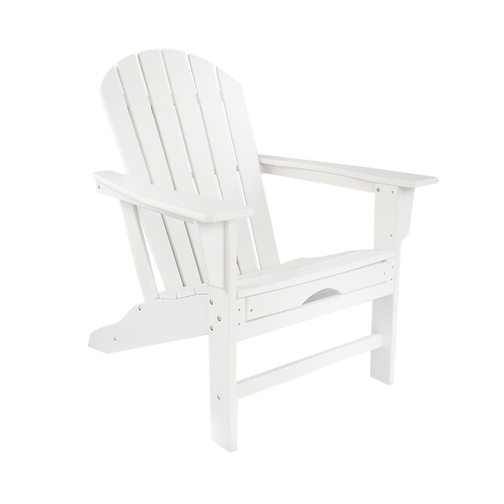 ADM007 เก้าอี้ Adirondack สำหรับลานกลางแจ้งแบบดึงออกได้ สีขาว