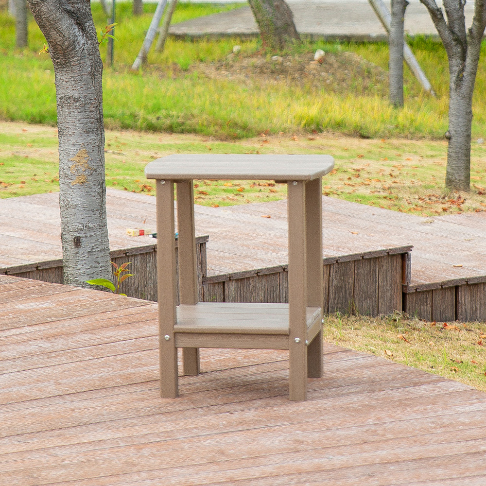 TTM004 ชุดโต๊ะข้างสวน HDPE โบราณ Adirondack ชุดโต๊ะข้างทรงสี่เหลี่ยม