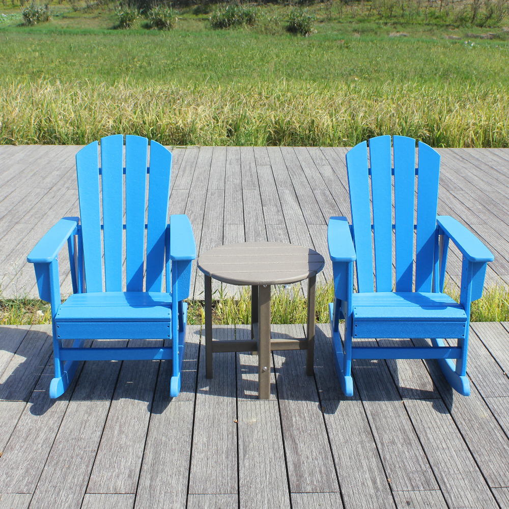 ชุดเก้าอี้กลางแจ้งสำหรับเด็ก Adirondack สีน้ำเงินชุด