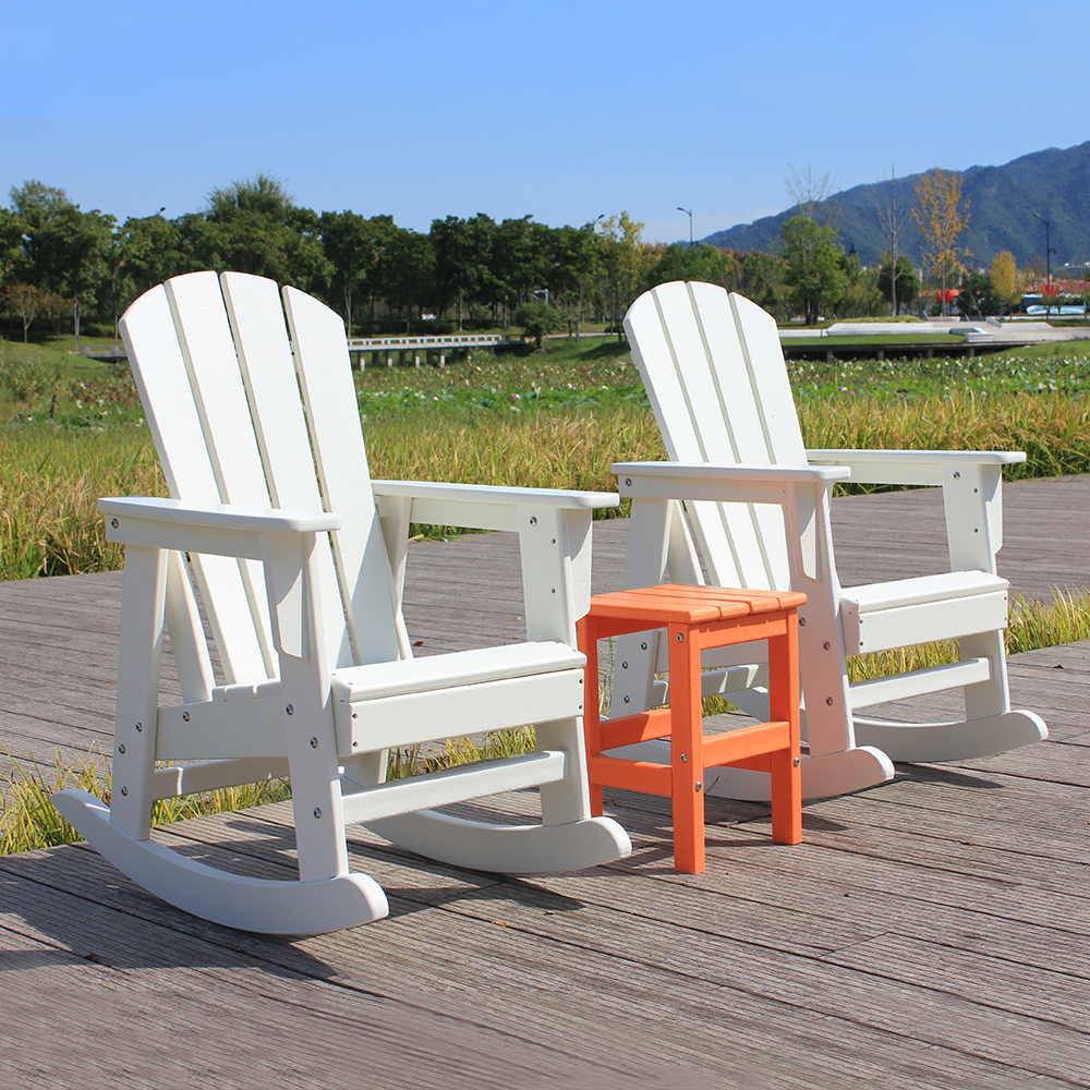 ชุดเก้าอี้กลางแจ้งสำหรับเด็ก Adirondack สีขาวชุด