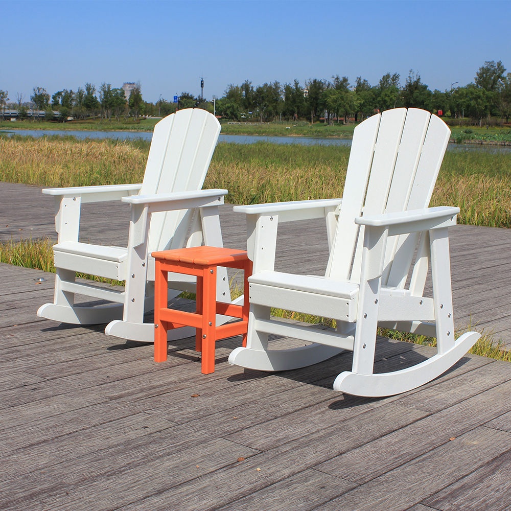 ชุดเก้าอี้กลางแจ้งสำหรับเด็ก Adirondack สีขาวชุด