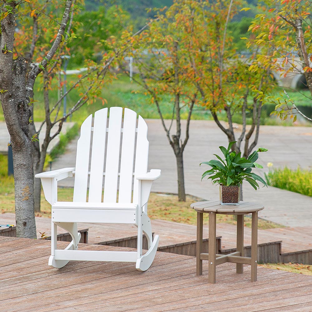 ชุด ADS207 เก้าอี้โยก Adirondack ลานสวน ดีไซน์ปรับได้ วัสดุ HDPE