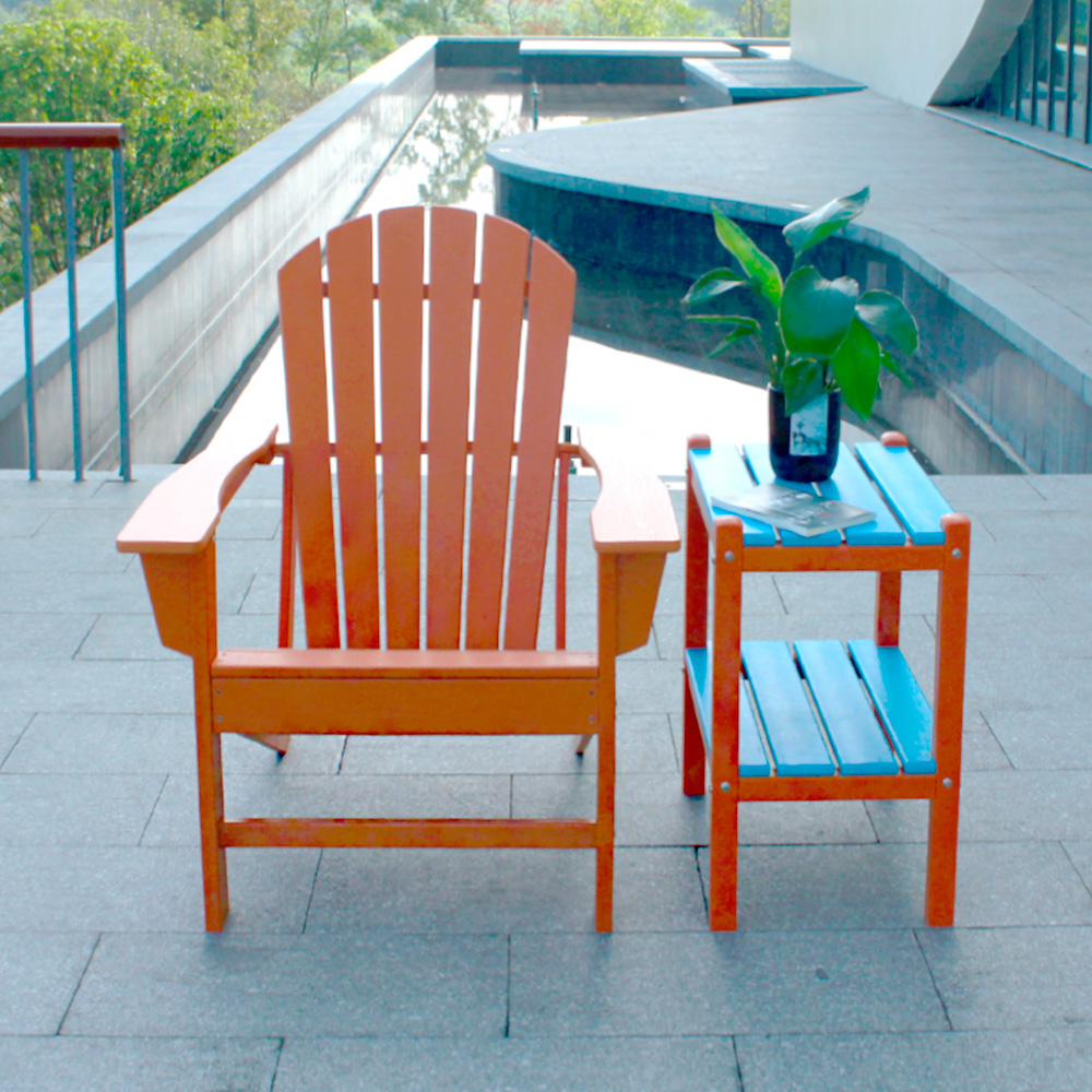 ADS202 เก้าอี้ HDPE Adirondack ทนทานต่อสภาพอากาศ บำรุงรักษาง่าย